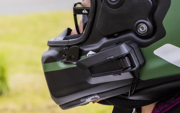 Cardo Packtalk Pro on helmet